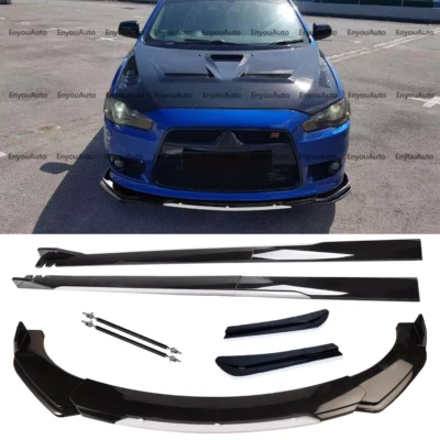 For Mitsubishi Eclipse Black White Front Bumper Lip Spoiler 86" Side Skirt Foto 1 de 4