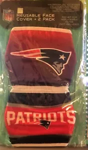 2 máscaras protectoras reutilizables para adultos con cubierta facial de los New England Patriots fútbol americano de la NFL - Imagen 1 de 4