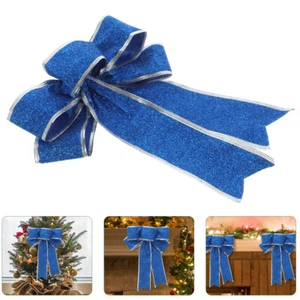 Christmas Ribbon Bow Glittering Christmas Ribbon Bow Holiday Bow Knots - Picture 1 of 12