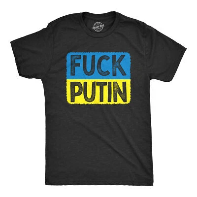 T-shirt uomo Putin cool bandiera ucraina supporto anti-putin maglietta grafica per - Immagine 1 di 4