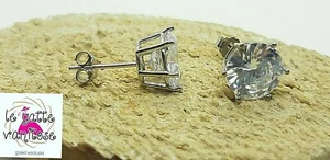Orecchino Punto Luce  in argento 925 zircone bianco  6 kt . spedizione gratuita  - Foto 1 di 9