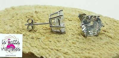 Orecchino Punto Luce  in argento 925 zircone bianco  6 kt . spedizione gratuita  - Immagine 1 di 4