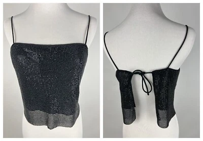 *NUEVO CON ETIQUETAS* ALICE + OLIVIA 'Tapa con correa de espagueti adornada Grazi' - S, negra Foto 1 de 4