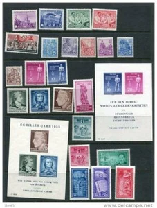 Germany 1955 Mi 447-509 MNH/MH Complete Year (-9 stamps)+3 Blocks Mi 11-3 - Picture 1 of 6