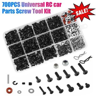 700PCS RC Screws Assortment Set Hardware Fasteners for 1/10 1/8 1/12 1/16 RC Car - Image 1 of 4