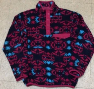 Patagonia Kid's Synchilla Aztec Snap-T Pullover Flower Sz L(12) girls sweater - Picture 1 of 5