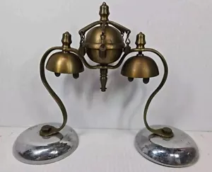 ANTIQUE COLLAR MOUNTED BRASS HORSE HARNESS CHRISTMAS SLEIGH BELLS 1800 - 1900's - Picture 1 of 19