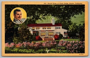 Ranch Home of Clark Gable, Schauspieler. Encino, Kalifornien - Postkarte Los Angeles 1956 - Bild 1 von 2
