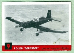1956 TOPPS JETS ~ #9 FD-258 Defender Card ~ FREE SHIPPING - Picture 1 of 2