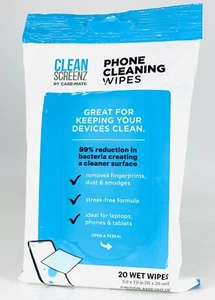 Phone Camera Lens LCD Screen Cleaning Wipes - 20 Wet Wipes - Picture 1 of 3