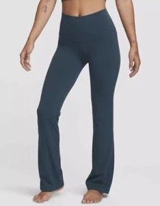 Nike Women’s Yoga Luxe Flared Pants Leggings Size L Dark Turquoise DV9181-328 - Picture 1 of 4