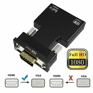 HDMI TO VGA HDMI Female to VGA Male Converter adapter w/ Audio Support 1080P - Picture 1 of 10
