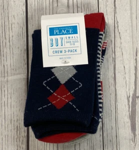 New The Childrens Place Kids Youth Small Crew Socks 3pack Shoe Sizes 11-13 - Picture 1 of 5