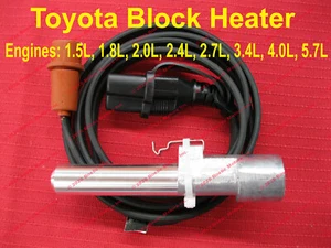 Toyota Block Heater: 1.5, 1.8, 2.0, 2.4, 2.7, 3.4, 4.0, 5.7  Tundra Tacoma Rav4 - Picture 1 of 1