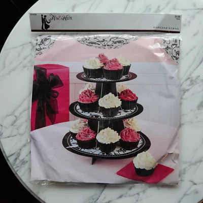 Juego de centros de mesa con soporte para magdalenas de cartón floral de 3 niveles de 11" de alto Foto 1 de 4