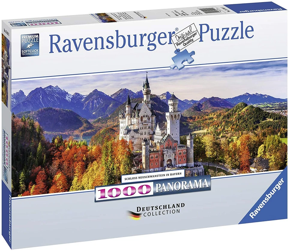 Puzzle 1000 Pz Pezzi Panorama Castello Neuschwanstein Bavaria New Ravensburger - Immagine 1 di 1