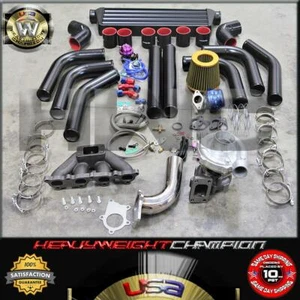 88-00 Civic CRX Ef EG/EJ DelSol Turbo Charger Kit T3/T4 Manifold+Intercooler+Bov - Picture 1 of 7