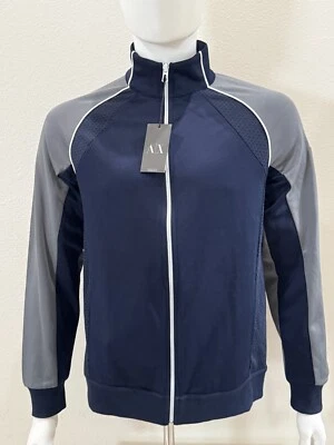 Armani Exchange Jacket Track Jacket Navy Blue Gray Slim Fit M - Image 1 of 4