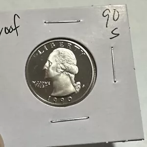 1990 S Washington Quarter CLAD ✼PROOF✼ BU - Picture 1 of 4