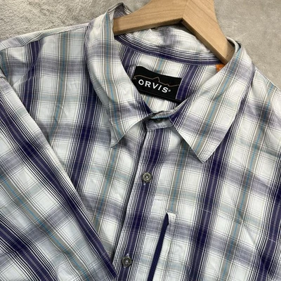 Orvis Trout Bum Plaid Fishing Shirt Men's XXL Short Sleeve Button Outdoor - Image 1 of 4