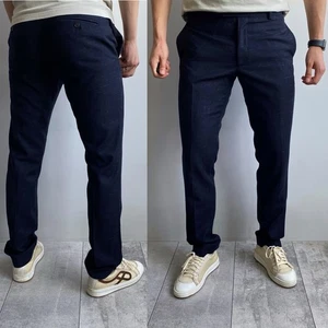 SANDRO Paris Men’s Wool Trousers Slim Fit Navy Size 40 (good fit’s S) - Picture 1 of 15