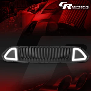 VERTICAL FENCE LED DRL FRONT UPPER BUMPER GRILLE FOR 2018-2020 FORD MUSTANG GT - Imagen 1 de 10