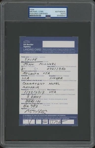 MICHAEL STIPE signed UK Border Landing Card | R.E.M. - Autogramm PSA/DNA Zertifikat! - Bild 1 von 2