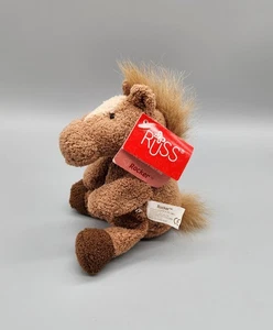 Russ Berrie Rocker Il Cavallo Peluche Luv Animali Marrone Pony Beanbag 6" Imbottito *LEGGI - Foto 1 di 11