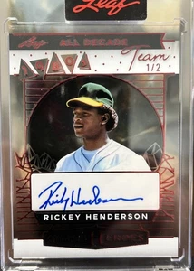 2015 Leaf Heroes of Baseball Rickey Henderson Autograph, 1/2 Acetate RiP - Picture 1 of 2