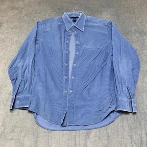 Vintage Guide Series Cordhemd Herren mittelblau Baumwolle Tasche Plissee Druckknopf - Bild 1 von 15