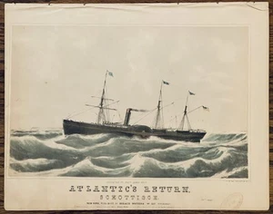rare NAUTICAL sheet music ATLANTIC'S RETURN wooden passenger STEAMSHIP ~ 1853 - Picture 1 of 1