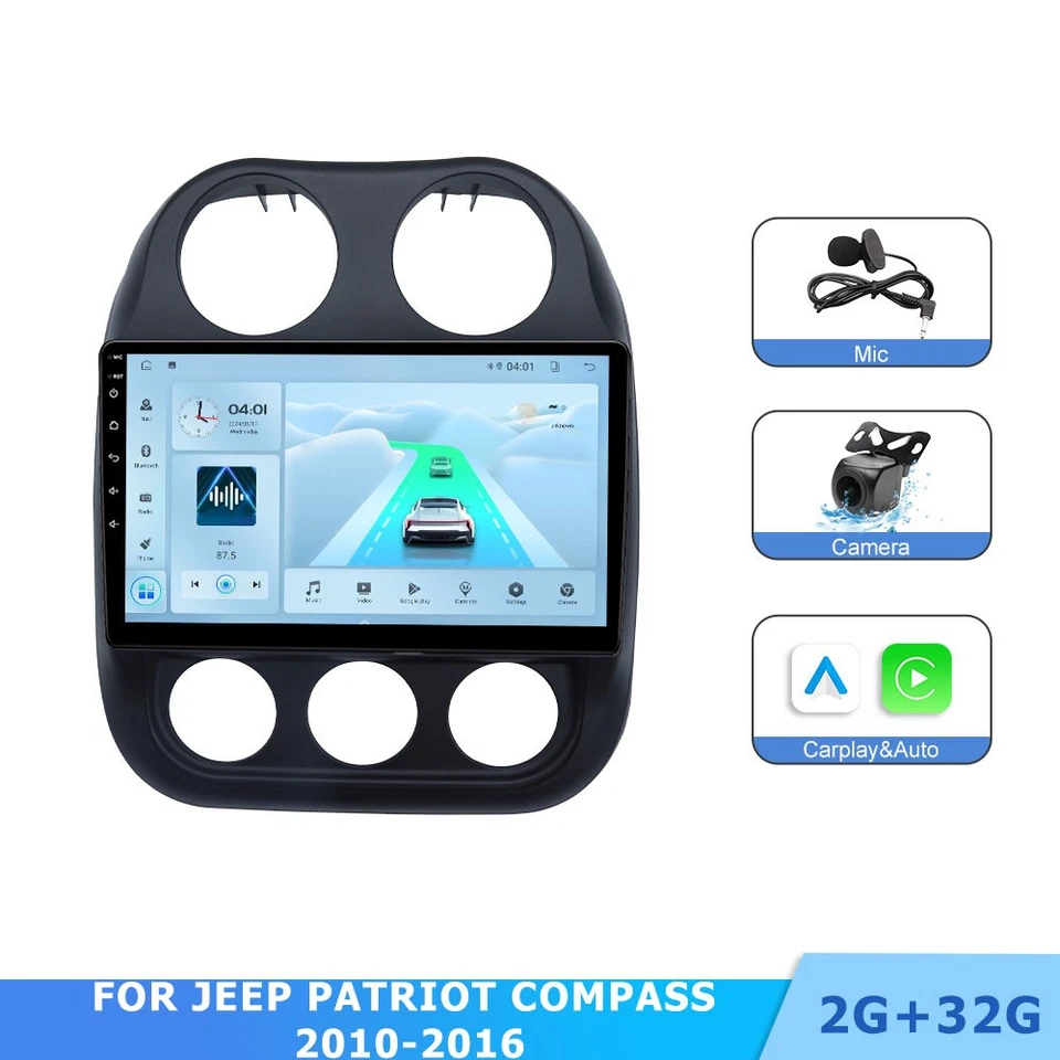 For Jeep Compass Patriot 2010-2016 Android CarPlay Car Stereo Radio GPS WiFi Foto 1 de 4