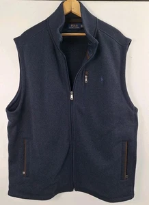 Chaleco Suéter Híbrido Polo Ralph Lauren Para Hombre Talla XXL TTG Azul Marino Cremallera Completa - Imagen 1 de 12