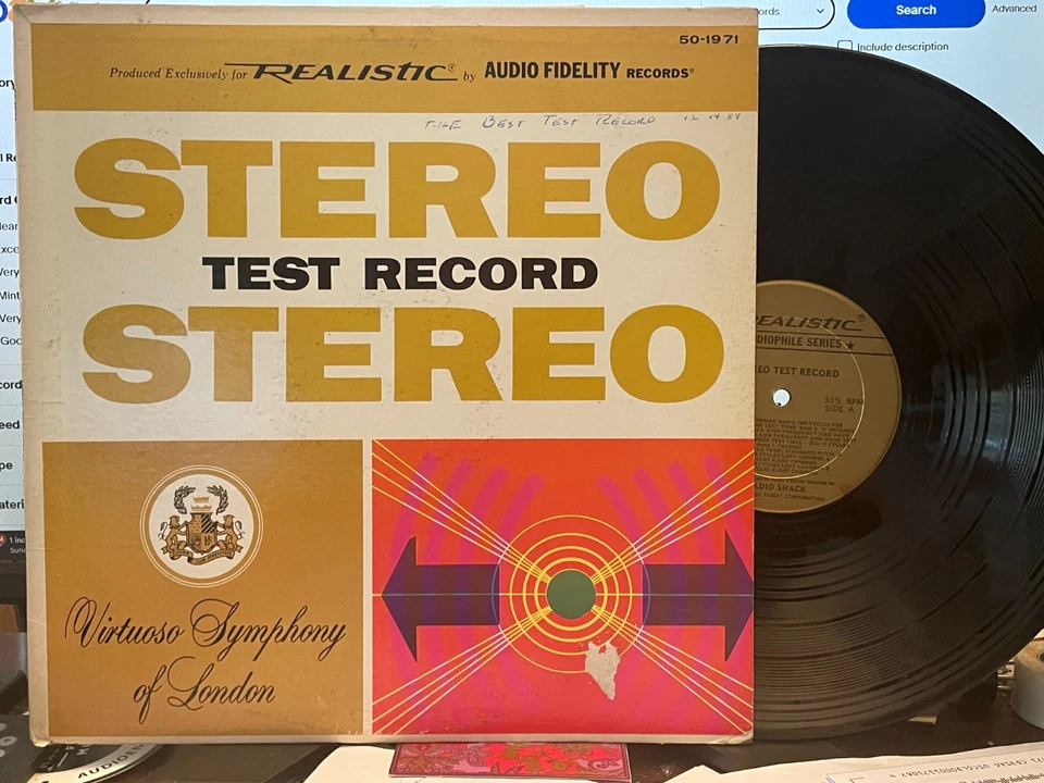 STEREO TEST RECORD Realistic / Audio Fidelity LP NM/VG 1969 w WOC - Image 1 of 1