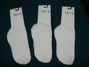 NWT Women's Hue Lace Liner No Show Sock Footie One Size White #288 - Picture 1 of 1