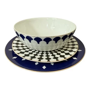 B by Brandie Porcelain Fine Bone China Lot Of 3 Zelda Bowl, Small & Medium Plate - Picture 1 of 15