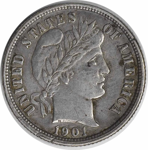 1901-O/Horizontal O Barber Silver Dime RPM 1 FS-501 EF Uncertified #1221 Cover