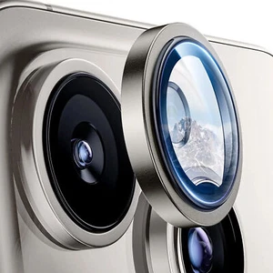 Protector For iPhone 16 Pro Max Plus Original Color Alloy Glass Camera Lens Ring - Photo 1 sur 34
