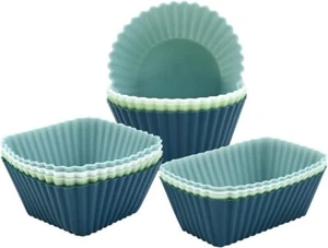 12 Pack Reusable Silicone Cupcake Baking Cups 3 Shapes of Standard Round - Picture 1 of 1