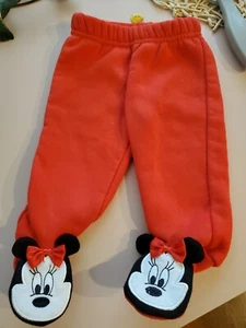 MINNIE MOUSE DISNEY BABY 0/3 MONTHS FOOTED PANTS - Picture 1 of 3
