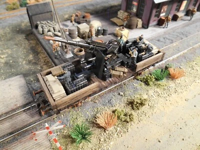 HO Roco Minitank 7th Panzer Army Artillery Car with Soldiers A2045 Custom Detail - Image 1 of 3