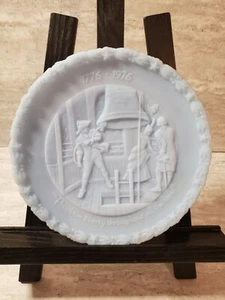 Fenton Blue Proclaim Liberty Bicentennial Glass Plate - Picture 1 of 4