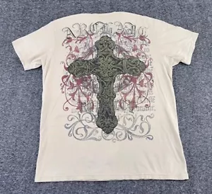 Archaic By Affliction Shirt Mens Large Cross Mallgoth Cyber Biker Adult Tee A29 - Picture 1 of 10