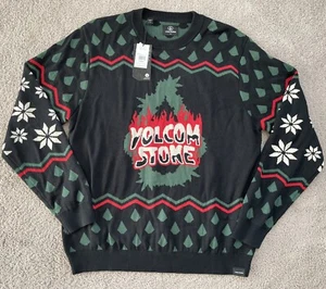 Volcom Stone Holi Dazed Skate Sweater Mens Size L Nice Graphic Christmas - Picture 1 of 5
