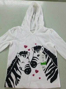 Jumping Beans Girls zebra white Hoodie Sweatshirt Size 2T - Picture 1 of 3