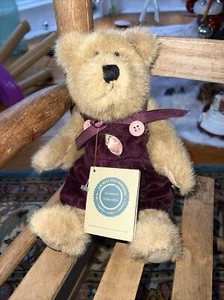 Boyds Bears Claire lila Overall Bär Rosenband kuschelig Plüsch 10 Zoll mit Etikett #1364 - Bild 1 von 12