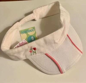 NWT Gymboree Tip Toe Tulips White Tennis Visor Pink Accents Sz 18M-3T - Picture 1 of 3