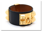 Hermes Bangle Collier De Chien Bracelet H068440Cc X Engraved Black Gold L _89686