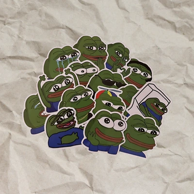 Pepe Meme Sticker / Aufkleber - 15 Stück - Leicht abziehbar - PVC/Vinyl
