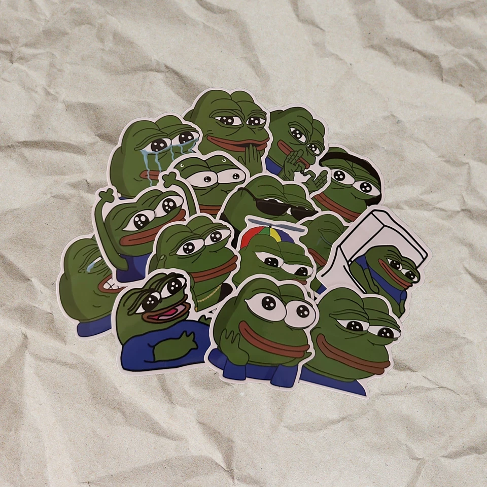 Pepe Meme Sticker / Aufkleber - 15 Stück - Leicht abziehbar -  PVC/Vinyl - Bild 1 von 4